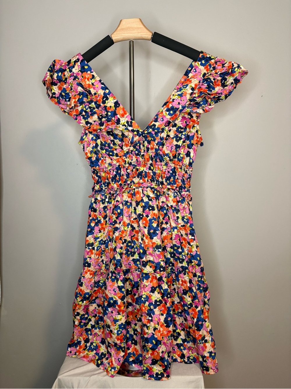 GAP Floral Mini Dress in Navy, Pink & Orange